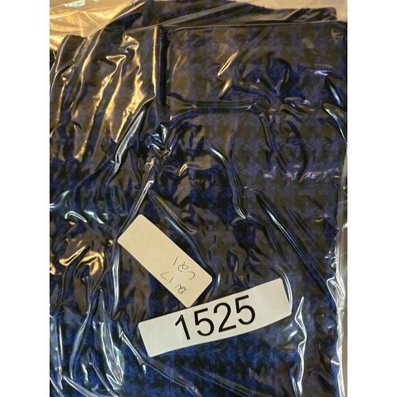 Ann Taylor Blue & Black Houndstooth Pencil Skirt Wool Blend whimsygoth chic - Picture 6 of 6